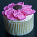 Vanilla Bean Cupcake with Pink Flower
